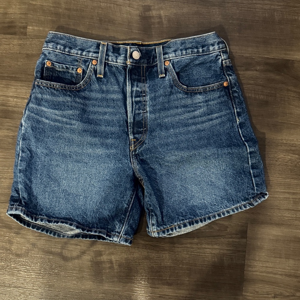 Women's Levi’s High-Rise Dark Blue Denim Jean Shorts